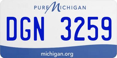 MI license plate DGN3259