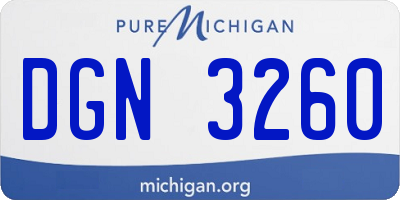 MI license plate DGN3260