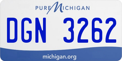 MI license plate DGN3262