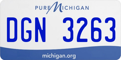 MI license plate DGN3263