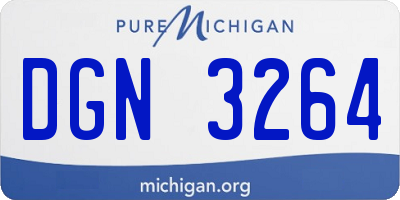 MI license plate DGN3264