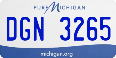 MI license plate DGN3265