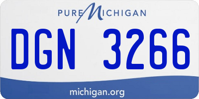 MI license plate DGN3266