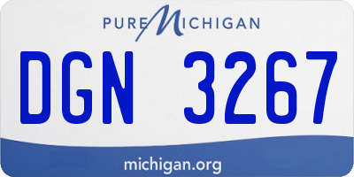 MI license plate DGN3267