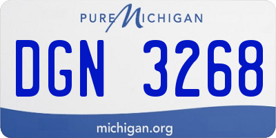MI license plate DGN3268