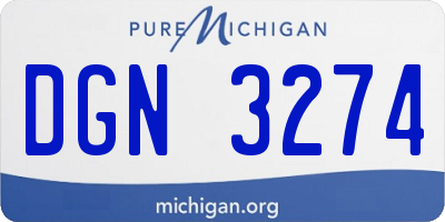 MI license plate DGN3274