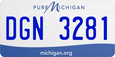 MI license plate DGN3281