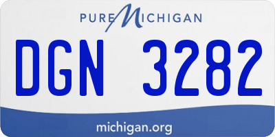 MI license plate DGN3282
