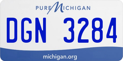 MI license plate DGN3284