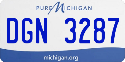 MI license plate DGN3287