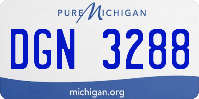 MI license plate DGN3288