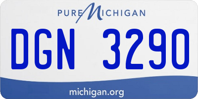 MI license plate DGN3290
