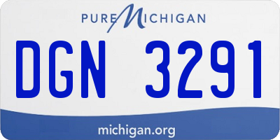MI license plate DGN3291