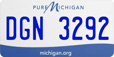 MI license plate DGN3292