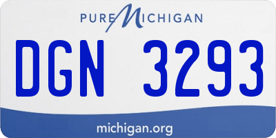 MI license plate DGN3293