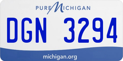 MI license plate DGN3294
