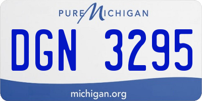 MI license plate DGN3295