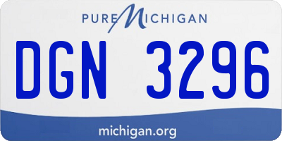 MI license plate DGN3296