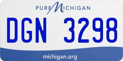 MI license plate DGN3298