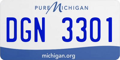 MI license plate DGN3301