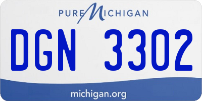 MI license plate DGN3302