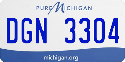 MI license plate DGN3304