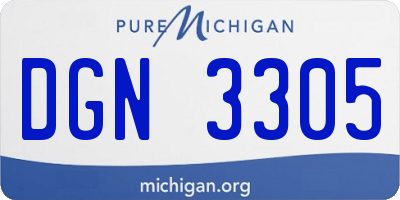 MI license plate DGN3305