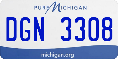 MI license plate DGN3308