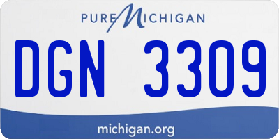 MI license plate DGN3309