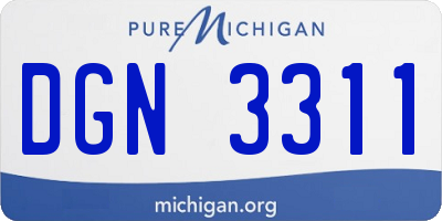 MI license plate DGN3311