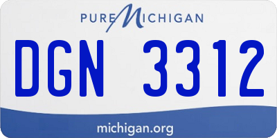 MI license plate DGN3312