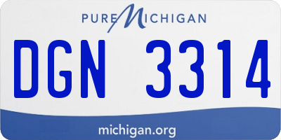 MI license plate DGN3314