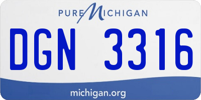 MI license plate DGN3316