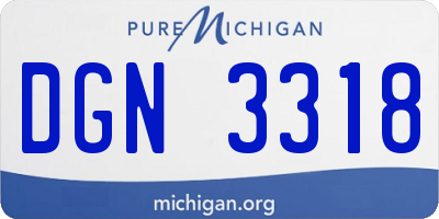 MI license plate DGN3318