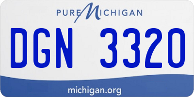MI license plate DGN3320