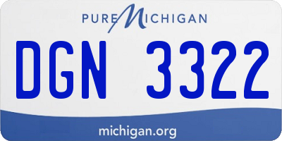 MI license plate DGN3322