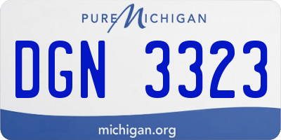 MI license plate DGN3323