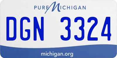 MI license plate DGN3324