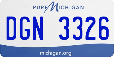 MI license plate DGN3326