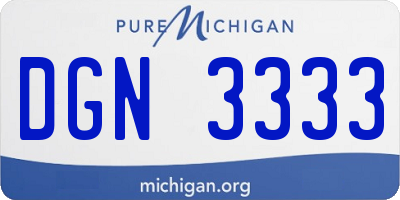 MI license plate DGN3333
