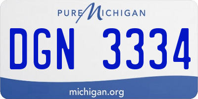 MI license plate DGN3334
