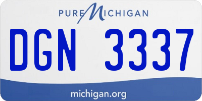 MI license plate DGN3337