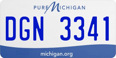 MI license plate DGN3341