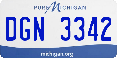 MI license plate DGN3342