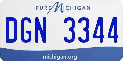 MI license plate DGN3344