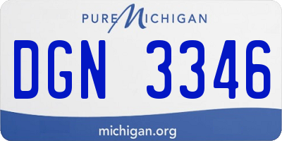 MI license plate DGN3346