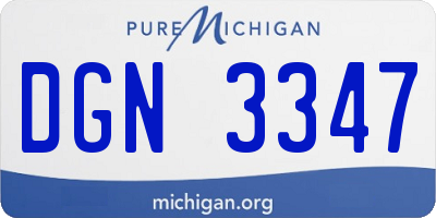 MI license plate DGN3347