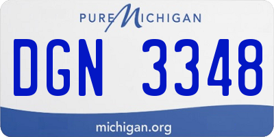 MI license plate DGN3348