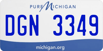 MI license plate DGN3349