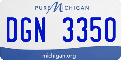 MI license plate DGN3350